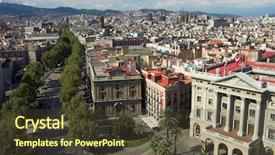  Presentation with logo barcelona - Cool new slides with arhitecture - ramblas in barcelona spain backdrop and a tawny brown colored foreground