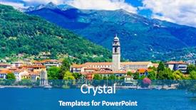  Presentation with solar system imaginary view - Colorful theme enhanced with arhitecture - scenic lake lago maggiore view backdrop and a teal colored foreground