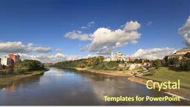  Presentation with view of rotterdam city - Audience pleasing presentation theme consisting of arhitecture - view of the city backdrop and a coral colored foreground