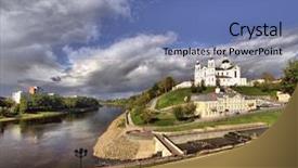  Presentation with view of rotterdam city - Presentation design enhanced with arhitecture - view of the city background and a teal colored foreground