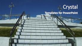  Presentation with steps - Beautiful slide set featuring arhive - white steps on blue background backdrop and a  colored foreground