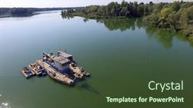  Presentation with sand - Audience pleasing presentation theme consisting of arial-view-of-a-sand backdrop and a tawny brown colored foreground