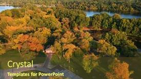  Presentation with park - Colorful PPT layouts enhanced with arial-view-of-kensington-metro backdrop and a tawny brown colored foreground