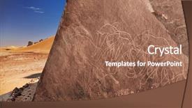  Presentation with ancient civilization - Presentation design enhanced with ancient rock engraving in sahara background and a coral colored foreground