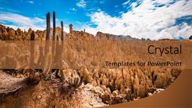  Presentation with sunshine - Colorful PPT layouts enhanced with breathtaking sunshine moon valley rocky backdrop and a teal colored foreground