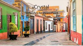  Presentation with neural network streets - Beautiful slide deck featuring old colonial balcony - colorful beautiful streets of los backdrop and a coral colored foreground