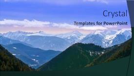  Presentation with mountains - Beautiful presentation design featuring arinsal-mountains-in-andorra-pyrenees backdrop and a light blue colored foreground