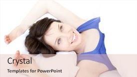  Presentation with april showers close up - Theme featuring arising - close-up of a dreamy woman background and a lemonade colored foreground