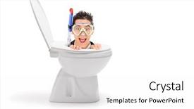  Presentation with stuck - Amazing PPT theme having arising - male diver stuck backdrop and a white colored foreground