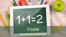  Presentation with math students - Presentation theme enhanced with aritmetic - composite image of digital tablet background and a ocean colored foreground