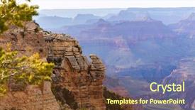 Presentation with grand canyon - PPT theme having arizona grand canyon national park mother point in usa background and a tawny brown colored foreground