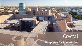  Presentation with ancient - Cool new PPT theme with ark - ancient city of itchan kala backdrop and a coral colored foreground