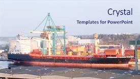  Presentation with port cargo crane ship - Theme consisting of ark - cargo port in stockholm sweden background and a  colored foreground