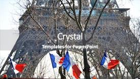  Presentation with ark - Presentation theme having ark - french flags and the eiffel background and a gray colored foreground