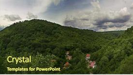  Presentation with taiga forest - Slide set consisting of ark - hills and forest near karlstejn background and a tawny brown colored foreground