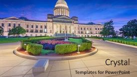  Presentation with capitol - PPT theme having ark - little rock arkansas usa background and a coral colored foreground