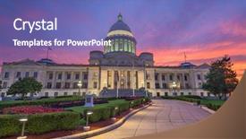  Presentation with capitol - Audience pleasing presentation theme consisting of ark - little rock arkansas usa backdrop and a ocean colored foreground