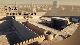  Presentation with building uzbekistan - Audience pleasing presentation theme consisting of ark - roof of building in ancient backdrop and a coral colored foreground