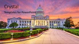 Presentation with capitol - Amazing theme having arkansas usa at the state backdrop and a coral colored foreground