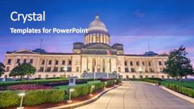  Presentation with capitol - Theme with arkansas usa at the state background and a cobalt blue colored foreground