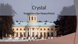  Presentation with estate - Amazing presentation design having arkhangelskoye-estate-in-moscow-russia backdrop and a light blue colored foreground