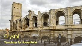  Presentation with amphitheater - Presentation with arles-france-detail background and a tawny brown colored foreground