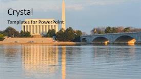  Presentation with abraham lincoln - Colorful presentation enhanced with arlington bridge on potomac backdrop and a light gray colored foreground
