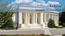  Presentation with amphitheater - Theme with arlington memorial amphitheater at arlington national cemetery near washington d c background and a light blue colored foreground