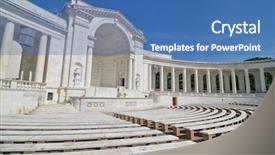  Presentation with amphitheater - Theme with arlington national cemetery - memorial amphitheater background and a teal colored foreground