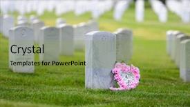  Presentation with united states - Cool new slide deck with arlington national cemetery - washington dc backdrop and a yellow colored foreground