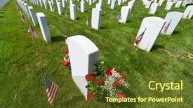  Presentation with memorial day - Slide set having arlington national cemetery during memorial background and a tawny brown colored foreground