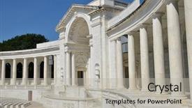  Presentation with cemetery - PPT layouts enhanced with arlington national cemetery in washington background and a light gray colored foreground