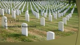  Presentation with vietnam war - PPT theme consisting of arlington-national-cemetery-in-washington background and a coral colored foreground