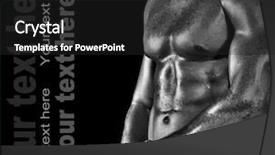  Presentation with arm anatomy - Presentation design with arm anatomy - bodybuilder posing on the black background and a dark gray colored foreground