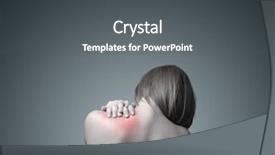  Presentation with shoulder pain - Presentation theme consisting of arm anatomy - woman with pain in her background and a dark gray colored foreground