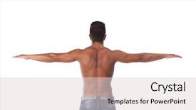  Presentation with arm anatomy - Beautiful presentation theme featuring arm anatomy - young man with a perfect backdrop and a lemonade colored foreground