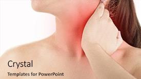  Presentation with arm anatomy - Cool new theme with arm anatomy - young woman with neck pain backdrop and a lemonade colored foreground