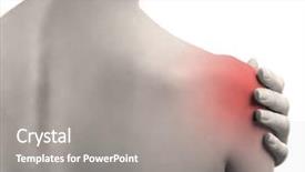  Presentation with arm anatomy - Cool new theme with arm anatomy - young woman with shoulder pain backdrop and a gray colored foreground