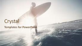  Presentation with ocean waves - PPT layouts with arm and entering ocean waves background and a cream colored foreground