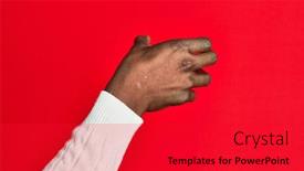  Presentation with black hand - Audience pleasing presentation design consisting of arm-and-hand-of-african backdrop and a red colored foreground