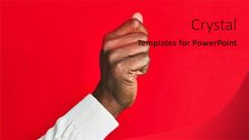  Presentation with african american business - Slide deck enhanced with arm-and-hand-of-african background and a red colored foreground