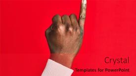  Presentation with commitment - Slide deck with arm-and-hand-of-african background and a red colored foreground