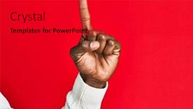  Presentation with understanding - PPT layouts having arm-and-hand-of-african background and a dark gray colored foreground