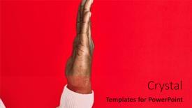  Presentation with black hand - Amazing PPT layouts having arm-and-hand-of-african backdrop and a red colored foreground