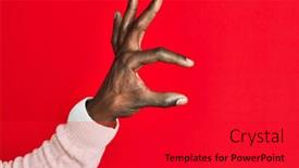  Presentation with african american black couple - Beautiful PPT theme featuring arm-and-hand-of-african backdrop and a red colored foreground