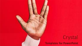  Presentation with vulcan - Amazing slide deck having arm-and-hand-of-african backdrop and a red colored foreground