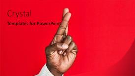  Presentation with black hand - Beautiful PPT theme featuring arm-and-hand-of-african backdrop and a dark gray colored foreground