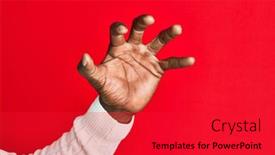  Presentation with black hand - Presentation design consisting of arm-and-hand-of-african background and a red colored foreground