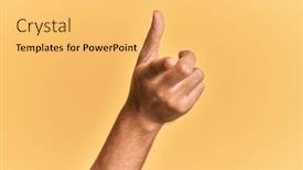  Presentation with forefinger - Slide set with arm-and-hand-of-caucasian background and a yellow colored foreground