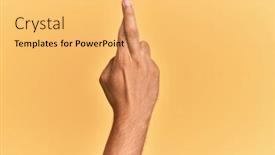  Presentation with superstition - Slide deck enhanced with arm-and-hand-of-caucasian background and a yellow colored foreground